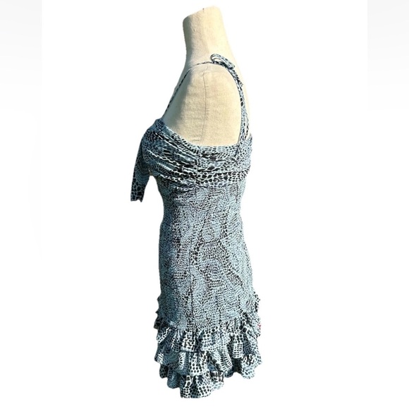 Cinq à Sept Edna Mini Rain Cloud Multi Tie-Strap Ruffle Hem Smocked Dress Size 6 - Picture 4 of 7